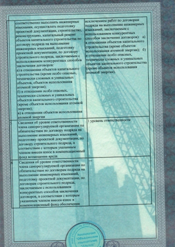 Выписка из реестра членов саморегулируемой организации, дающая право  на выполнение работ по инженерным изысканиям Лист 2